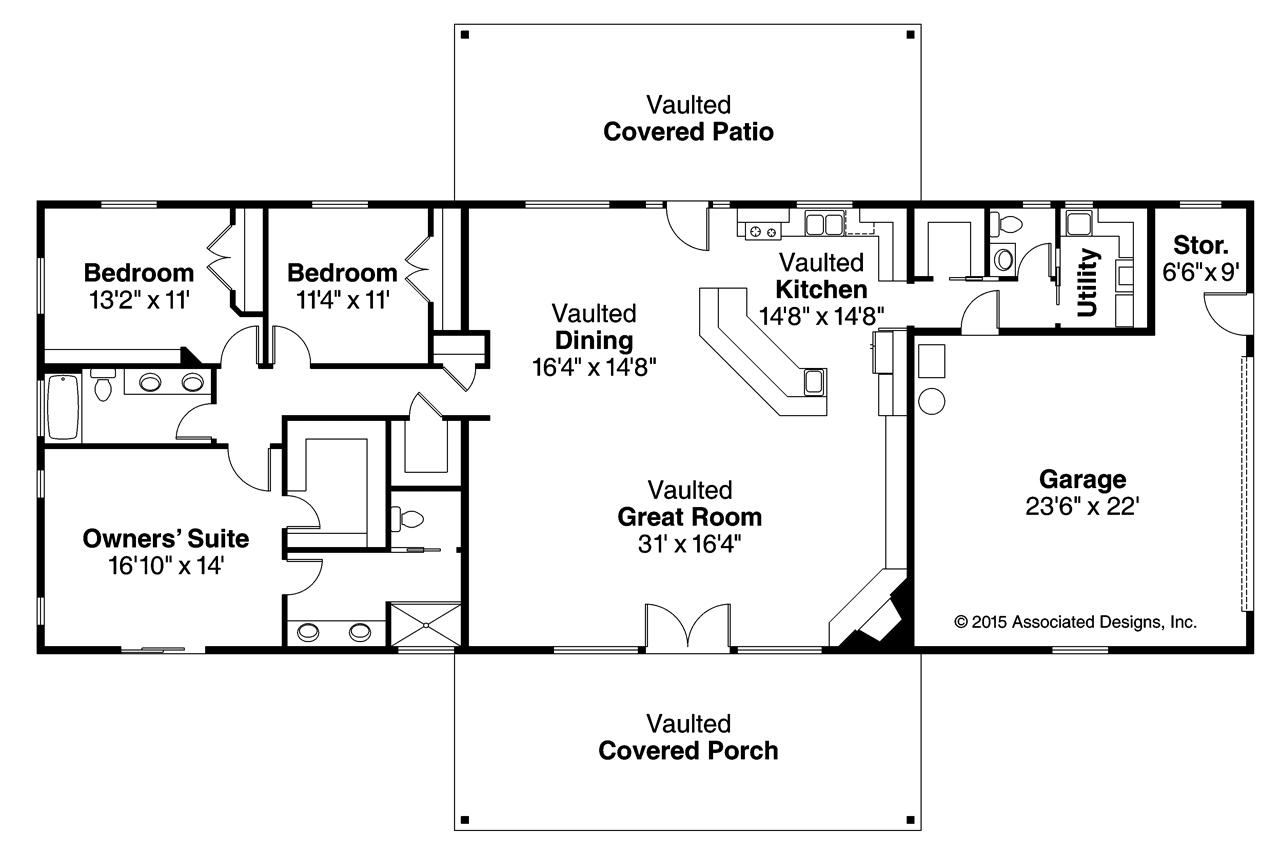 Long Rectangular  1 Story 3 Custom Home Builder Digest