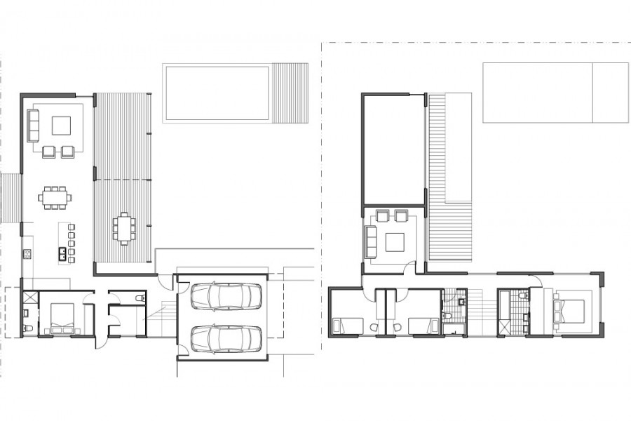 LShaped Home Plan by Archiblox Custom Home Builder Digest