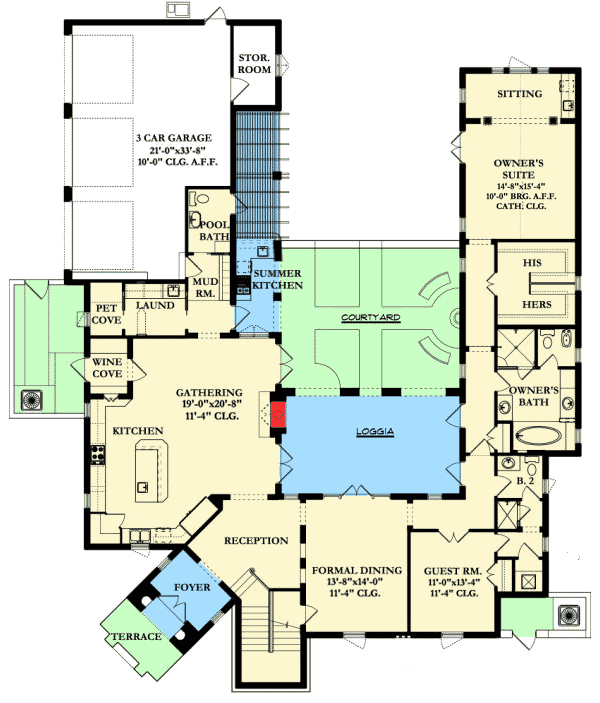 Custom Home Layouts And Floorplans, H Shaped House Plans With Courtyard